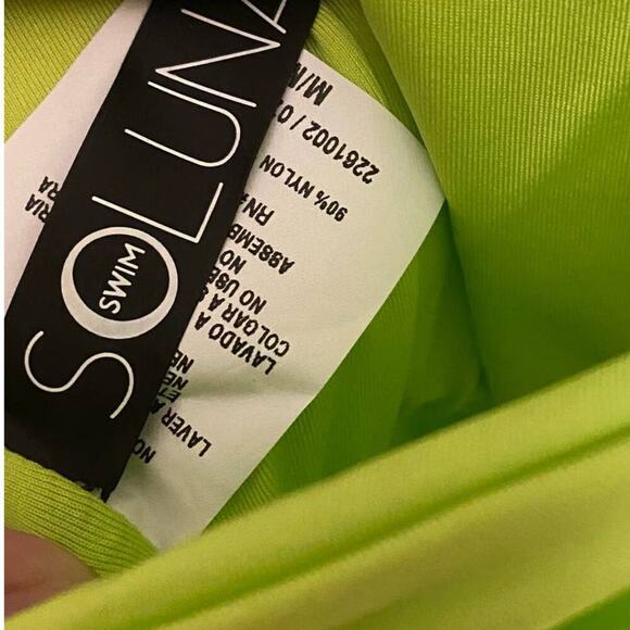 SOLUNA Skies One Piece Shirred Side Swimsuit Lime M - Picture 9 of 10